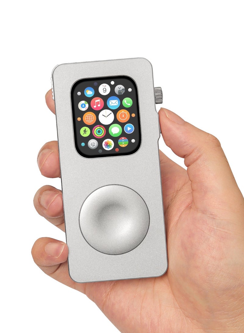 متوافق مع Apple Watch مقاس 41 مم (السلسلة 9/8/7)، غطاء حماية معدني بتصميم كلاسيكي على طراز Pod مع ملاءمة دقيقة، تحكم دوّار بالموسيقى وشحن مغناطيسي سريع، غطاء تعديل للساعة الذكية - Image 1